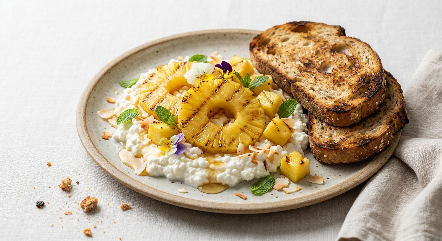 Cottage Cheese with Pineapple & Whole-Grain Toast