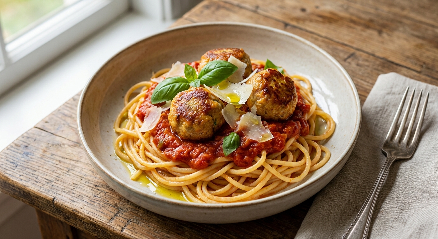 Turkey Meatballs with Spaghetti