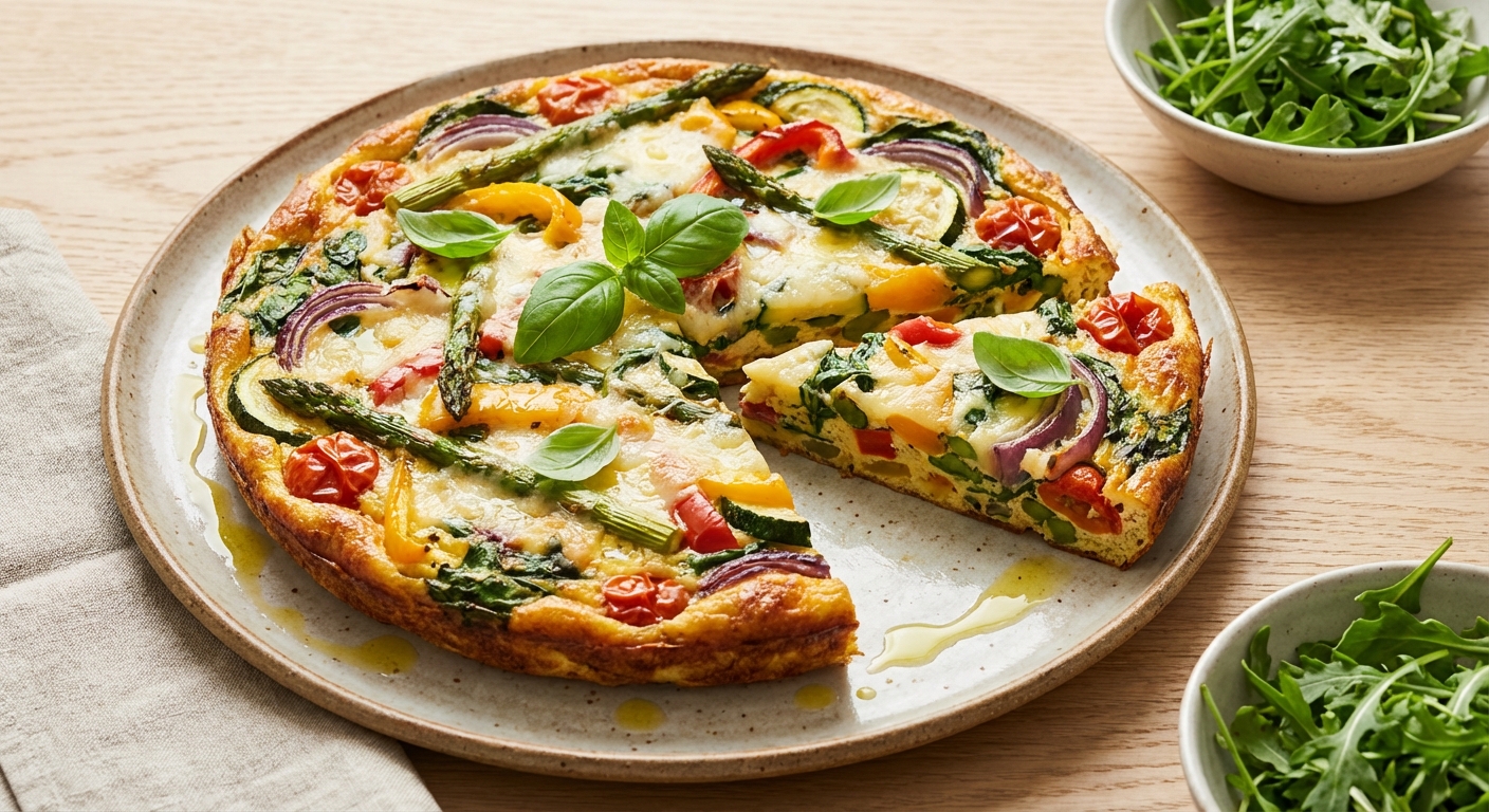 Frittata with Mixed Vegetables and Cheese