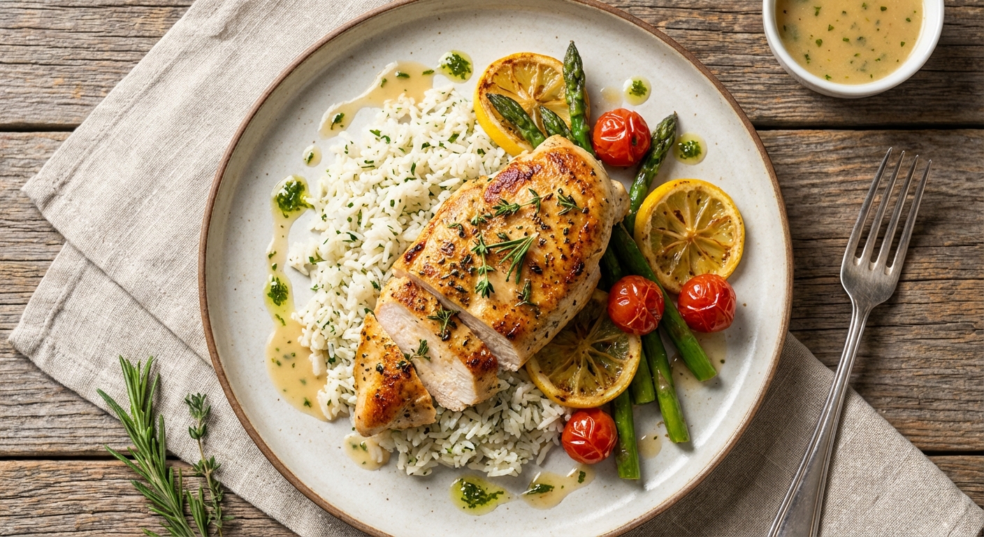 Lemon Herb Chicken with Rice