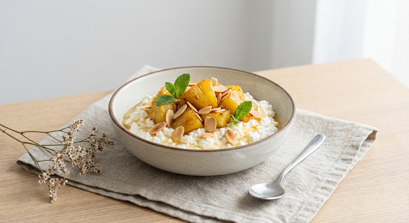 Cottage Cheese Bowl with Pineapple & Almonds