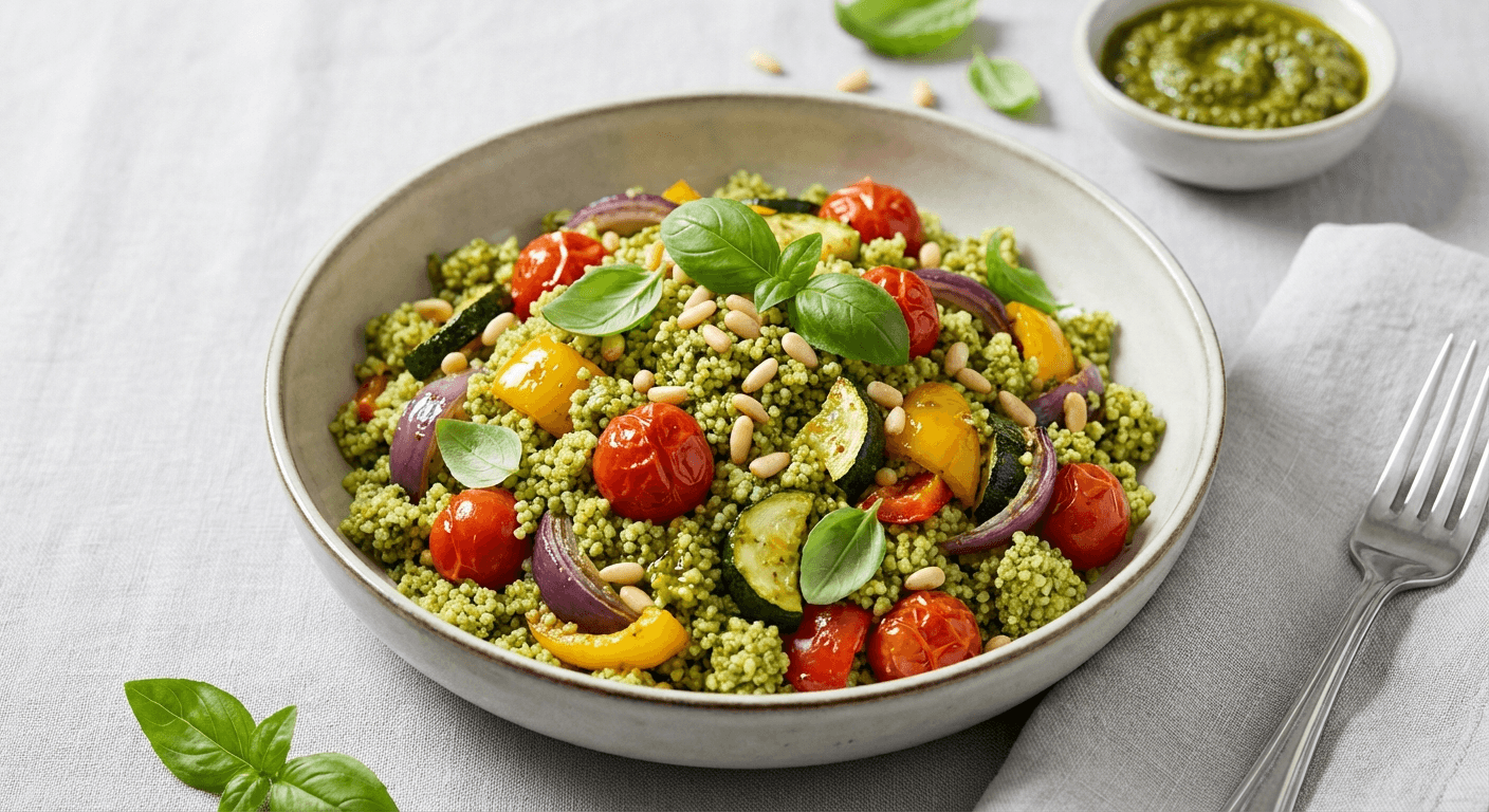 Pesto Couscous with Veggies