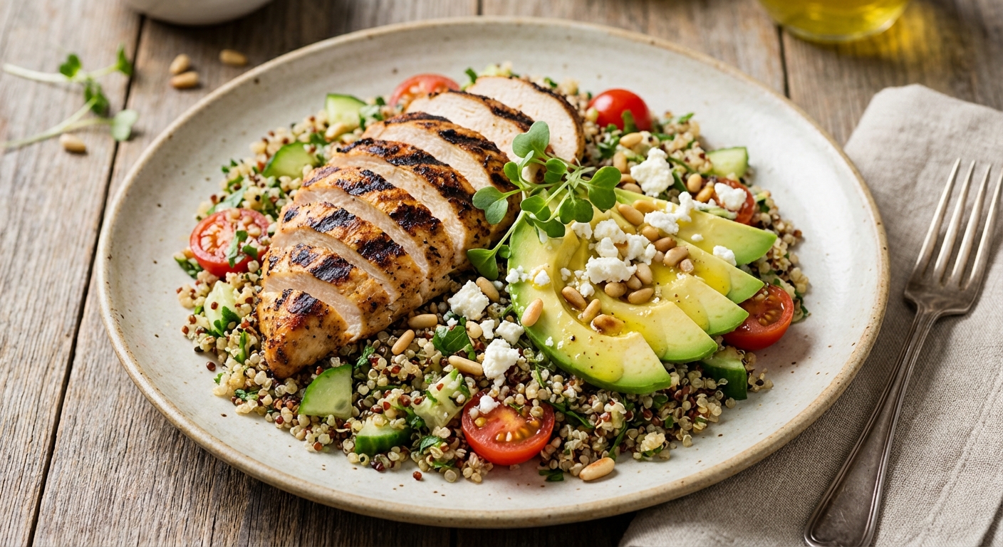 Grilled Chicken & Quinoa Salad with Avocado