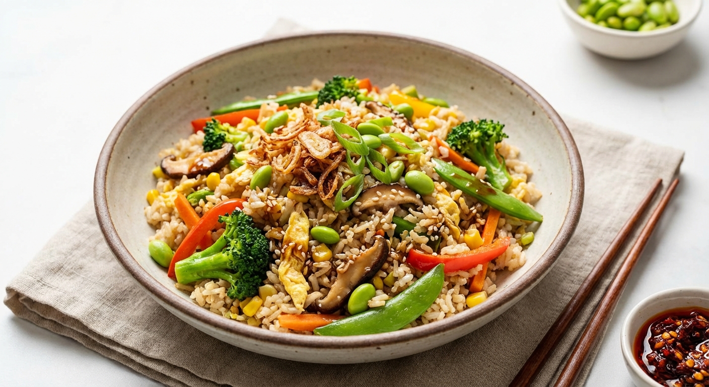 Restaurant-Style Vegetable Fried Brown Rice (Nut-Free)