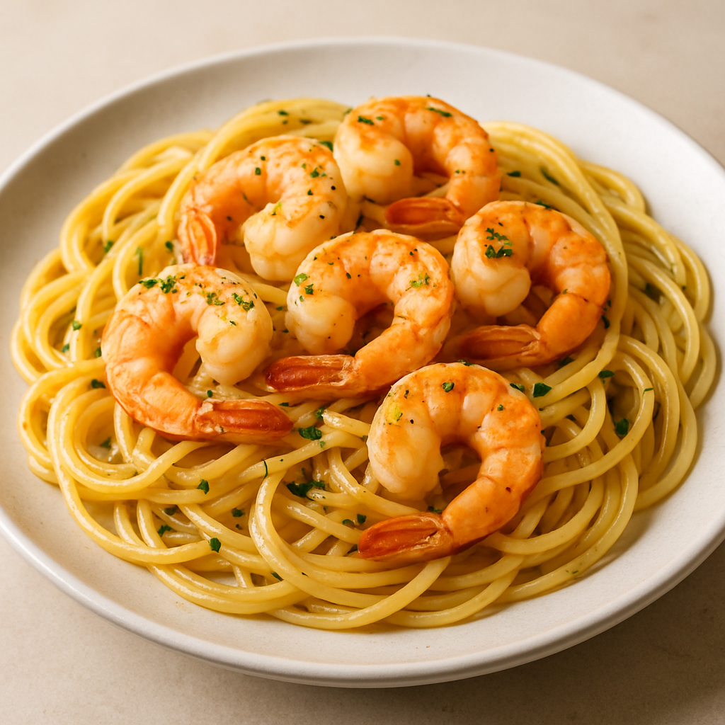 Shrimp Pasta with Garlic and Olive Oil