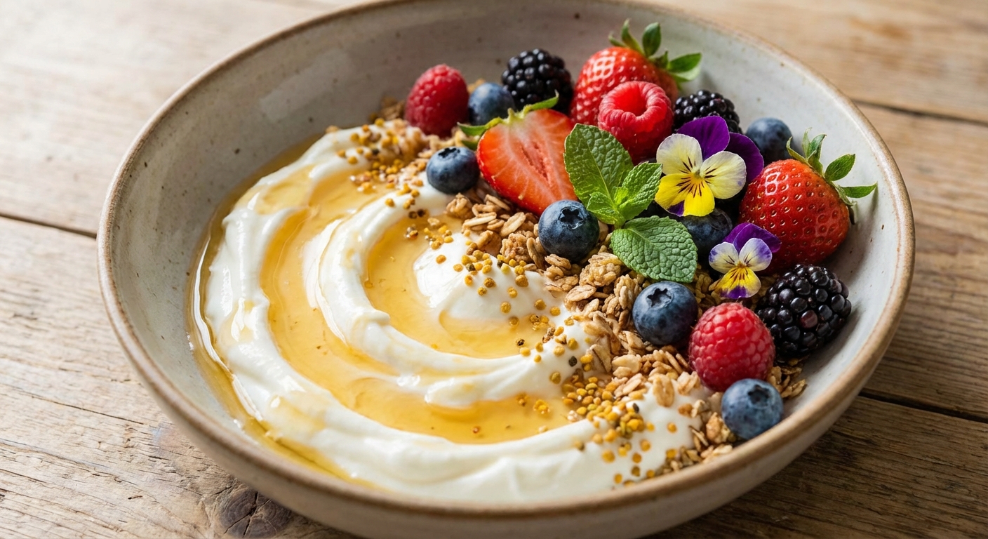 Greek Yogurt with Honey and Mixed Berries