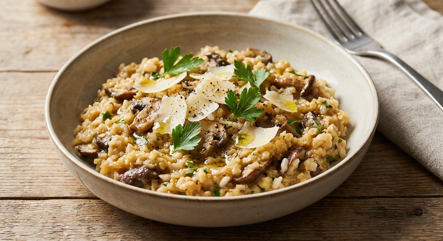 Low-Carb Mushroom 'Risotto' with a Touch of Arborio