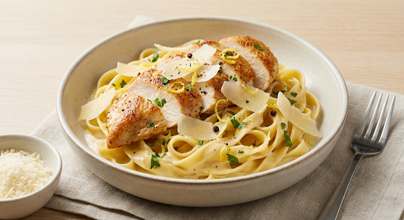 Creamy Lemon-Parmesan Chicken Pasta (High-Protein, Restaurant-style)
