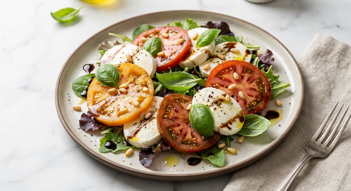 Caprese Salad with Mixed Greens
