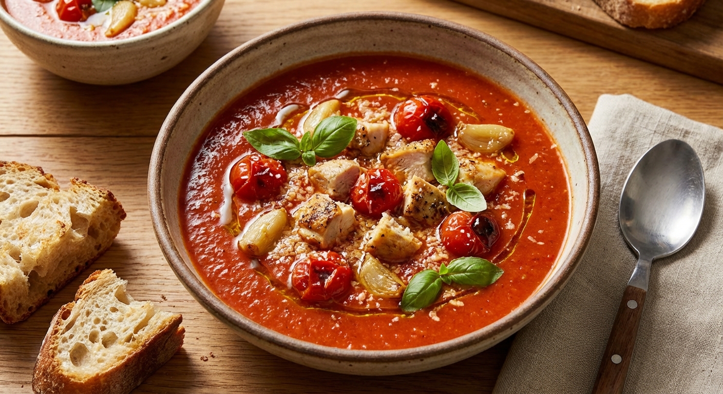 Garlic Chicken Tomato Soup