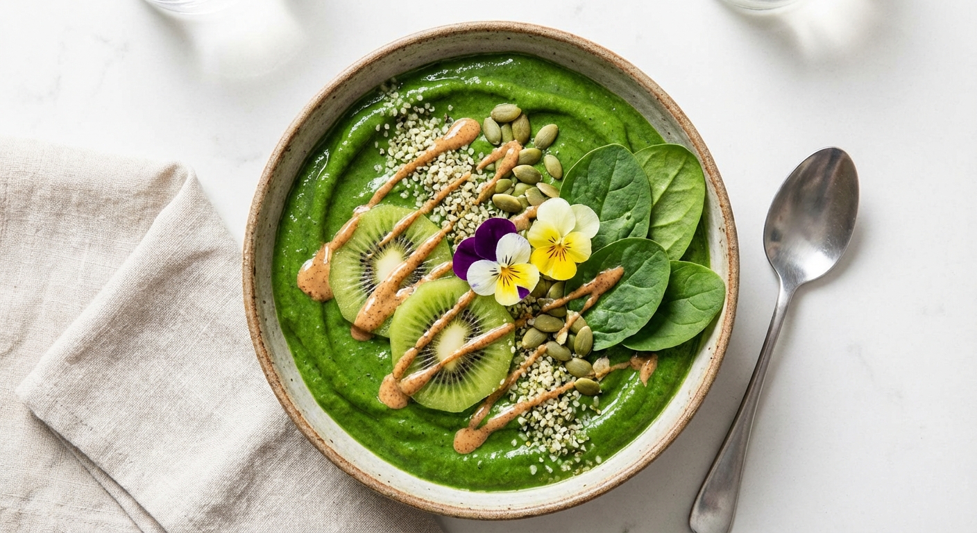 Vibrant Green Protein Smoothie Bowl