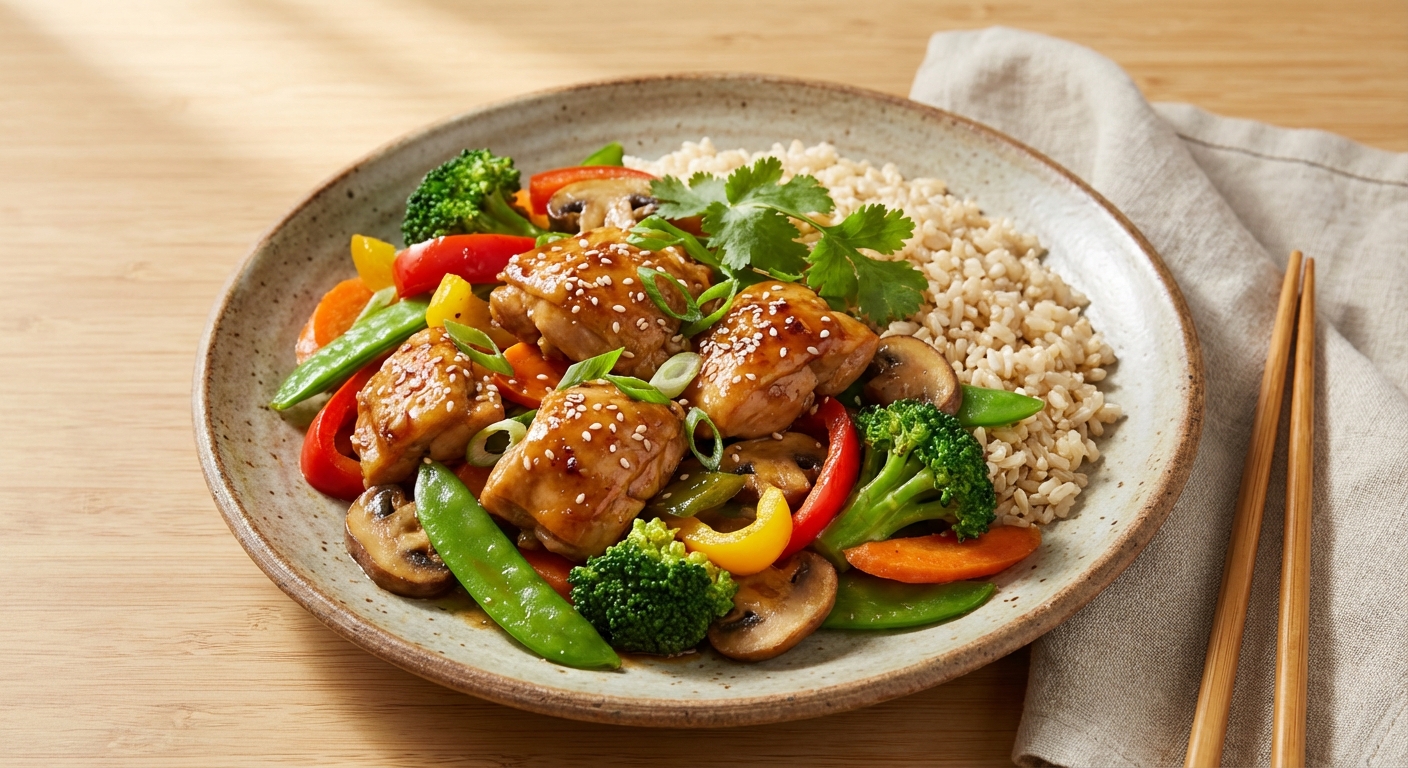 Chicken & Vegetable Stir-Fry with Brown Rice