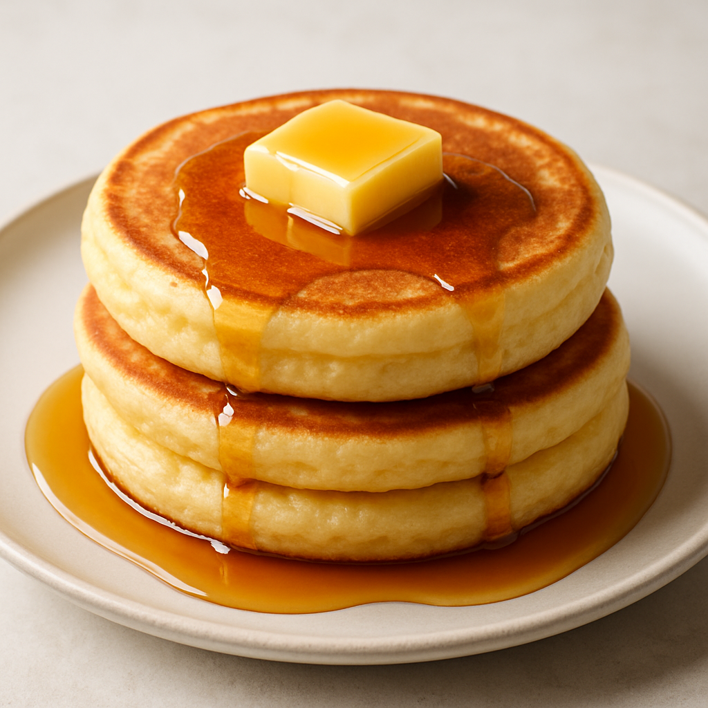 Fluffy Pancakes with Maple Syrup