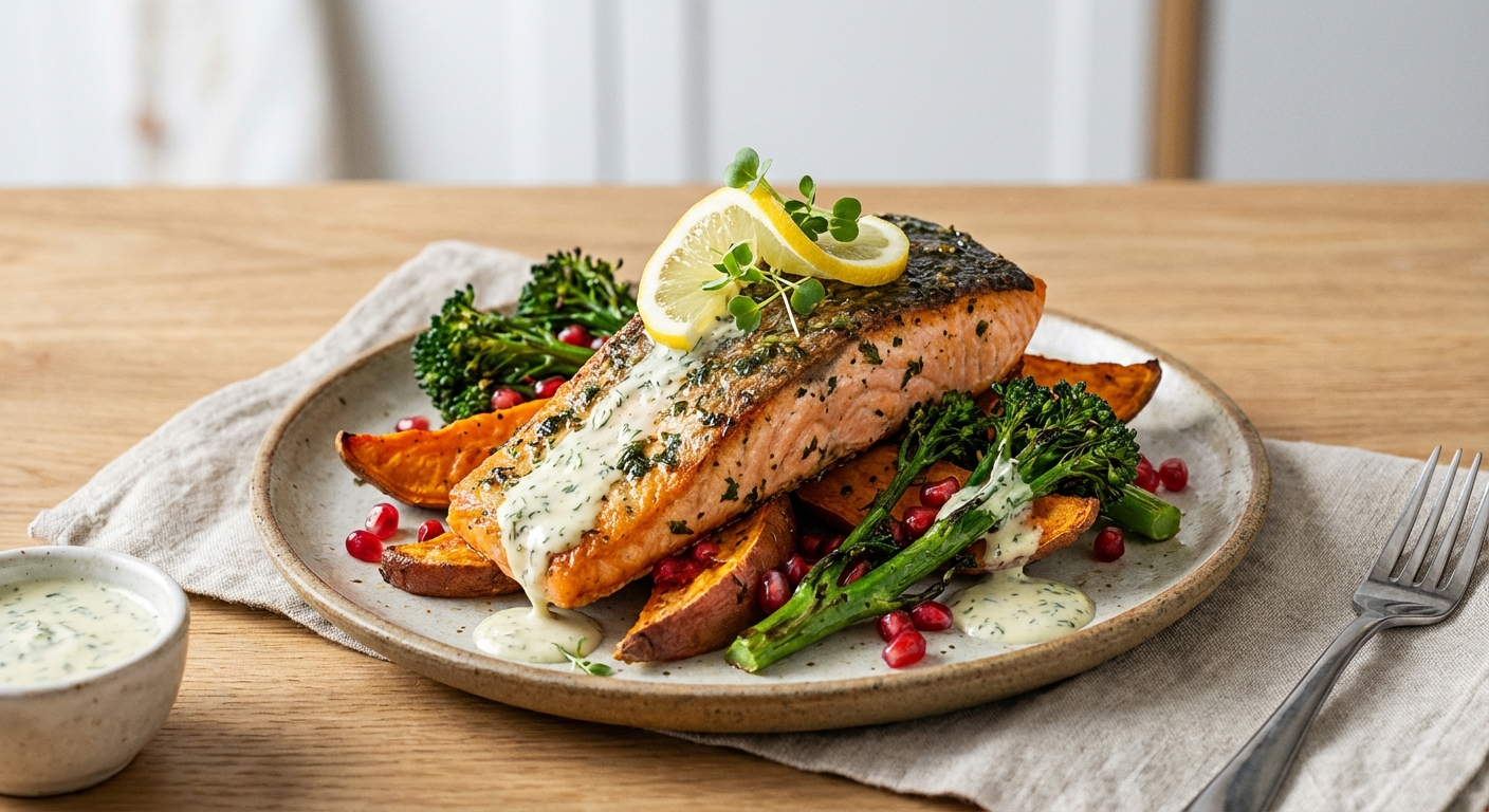 Baked Salmon with Sweet Potatoes