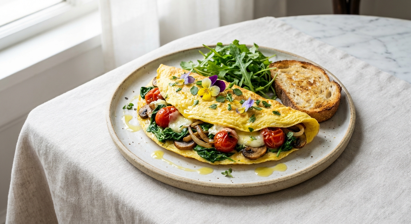 Vegetable and Cheese Omelette