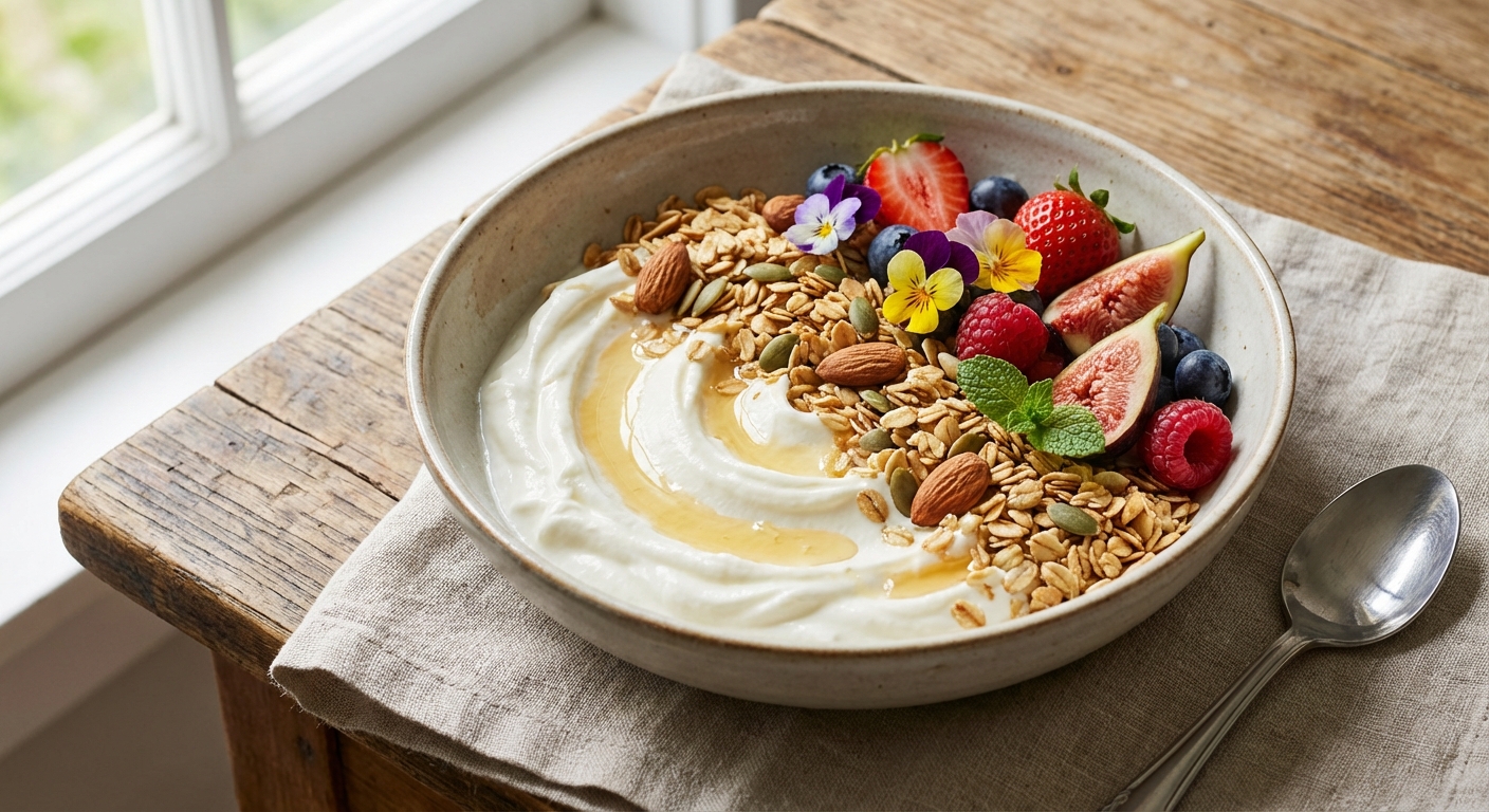 Greek Yogurt & Toasted Oats Fruit Bowl