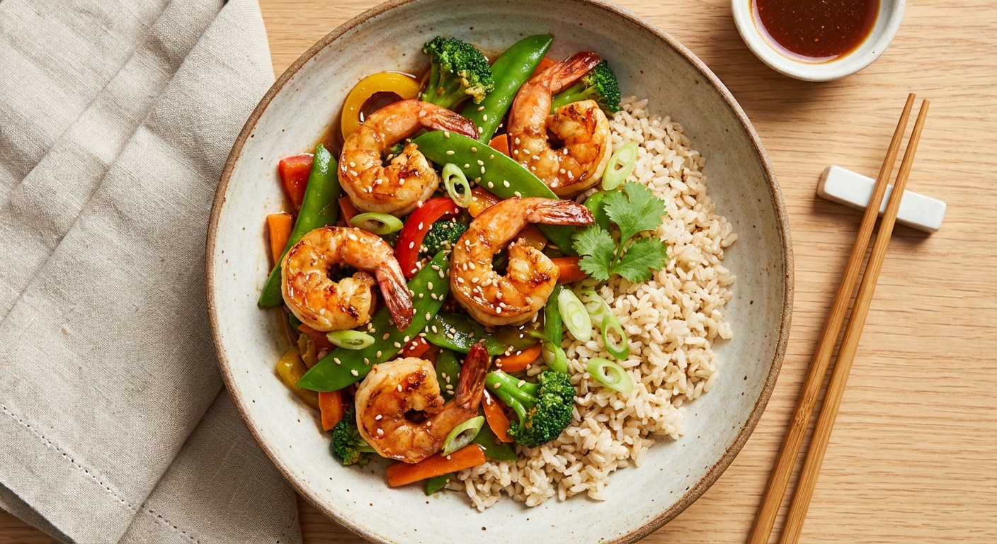 Shrimp Stir-Fry with Brown Rice