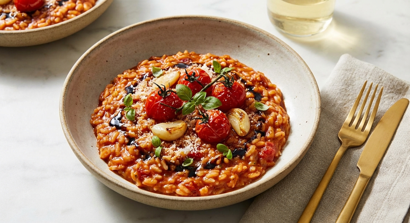 Quick Creamy Tomato-Confit Risotto (Fast, Restaurant-Style)