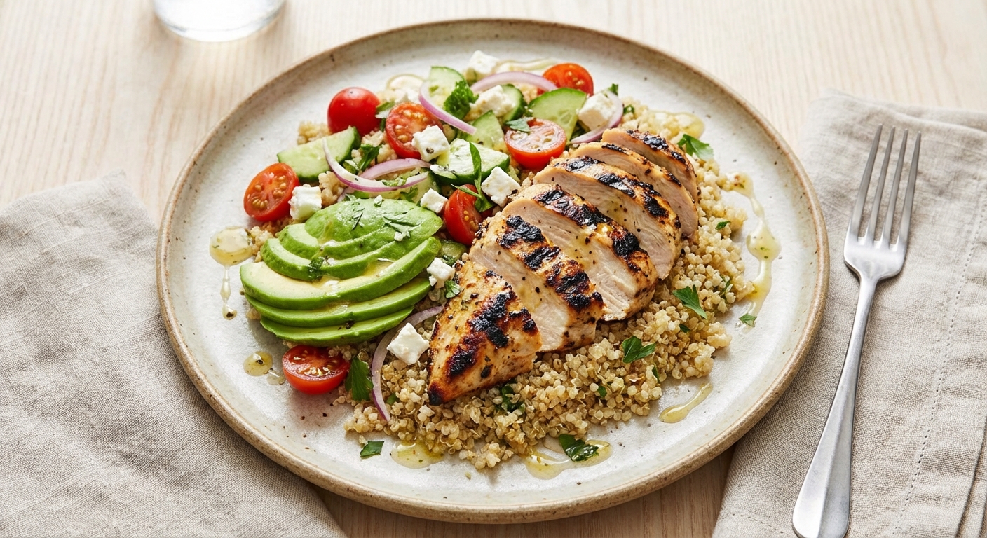 Grilled Chicken & Quinoa Salad with Avocado