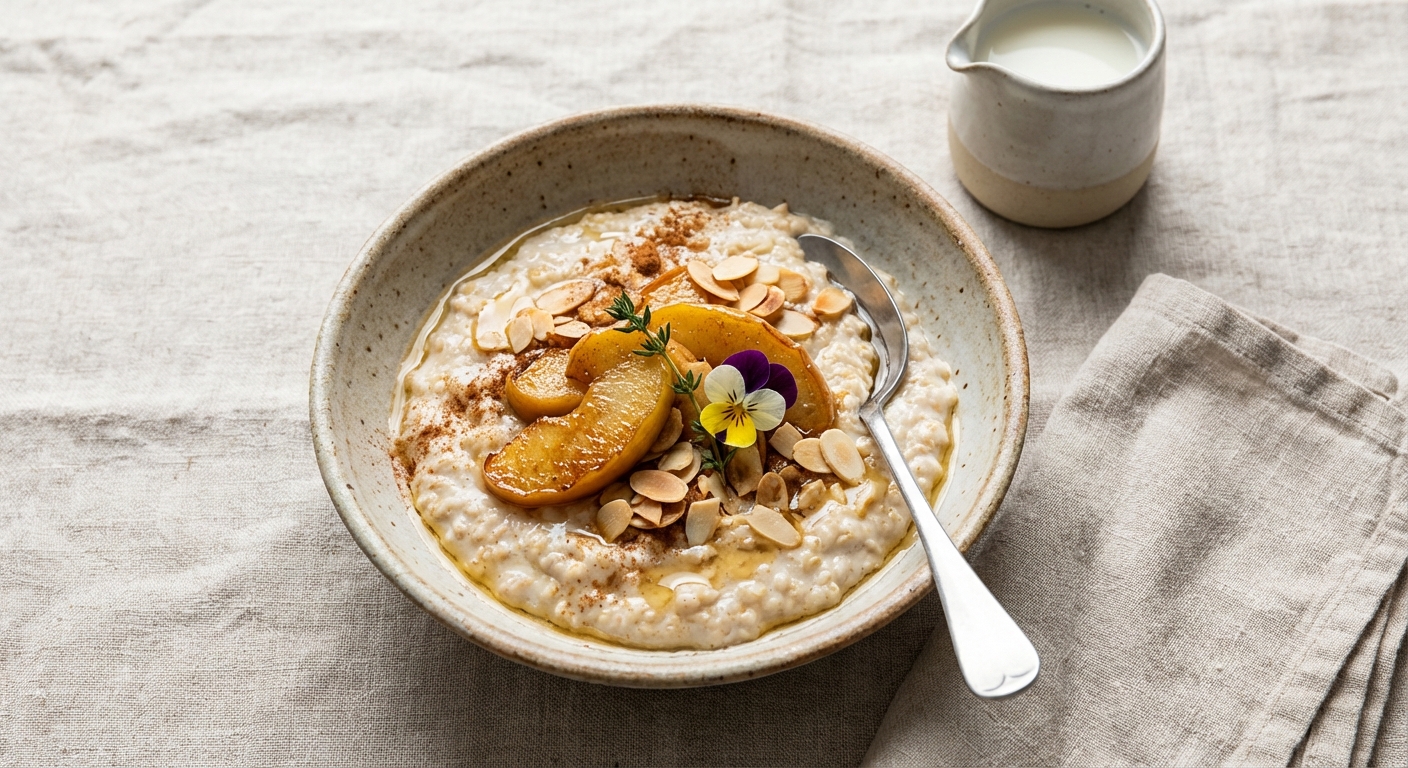 Oat & Apple Porridge with Cinnamon & Almonds