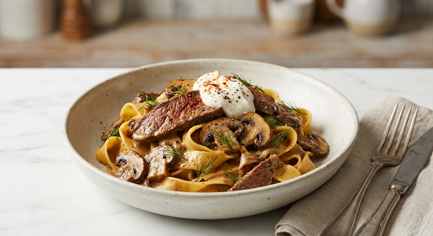 Creamy Beef Stroganoff Pasta