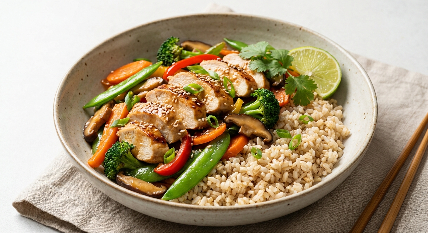 Chicken & Vegetable Stir‑Fry with Brown Rice