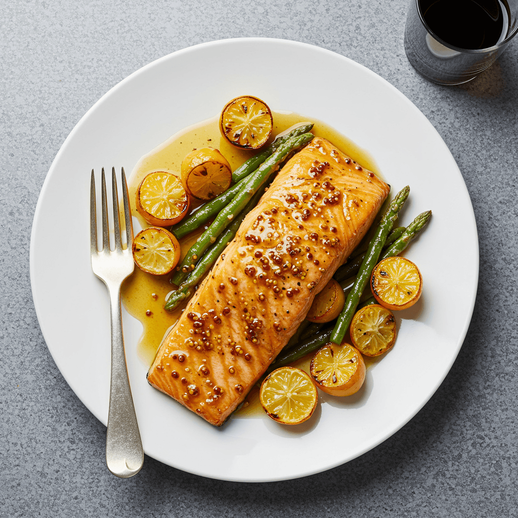 Roasted Salmon Glazed with Brown Sugar and Mustard