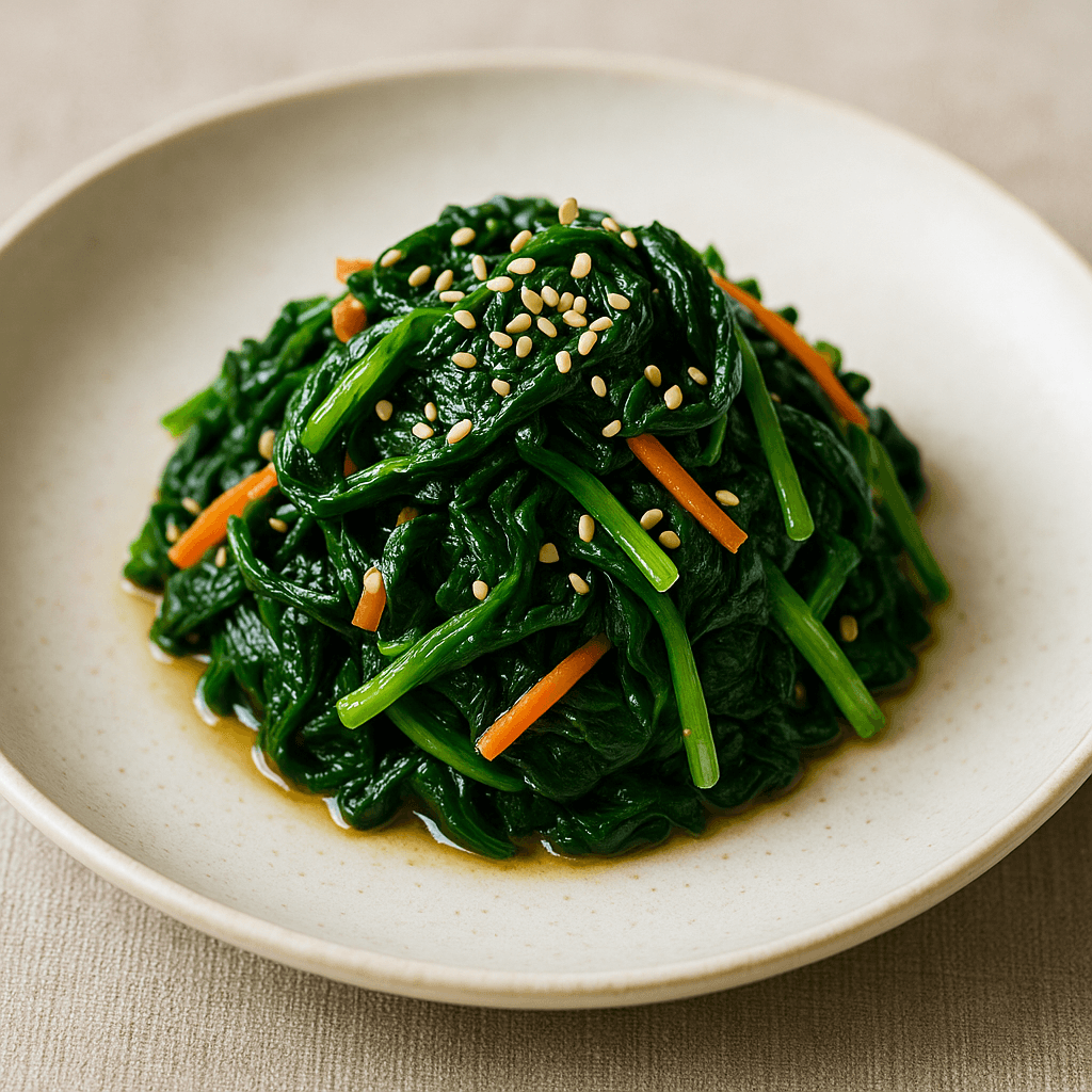 Korean Spinach Side Dish (Sigeumchi-namul)
