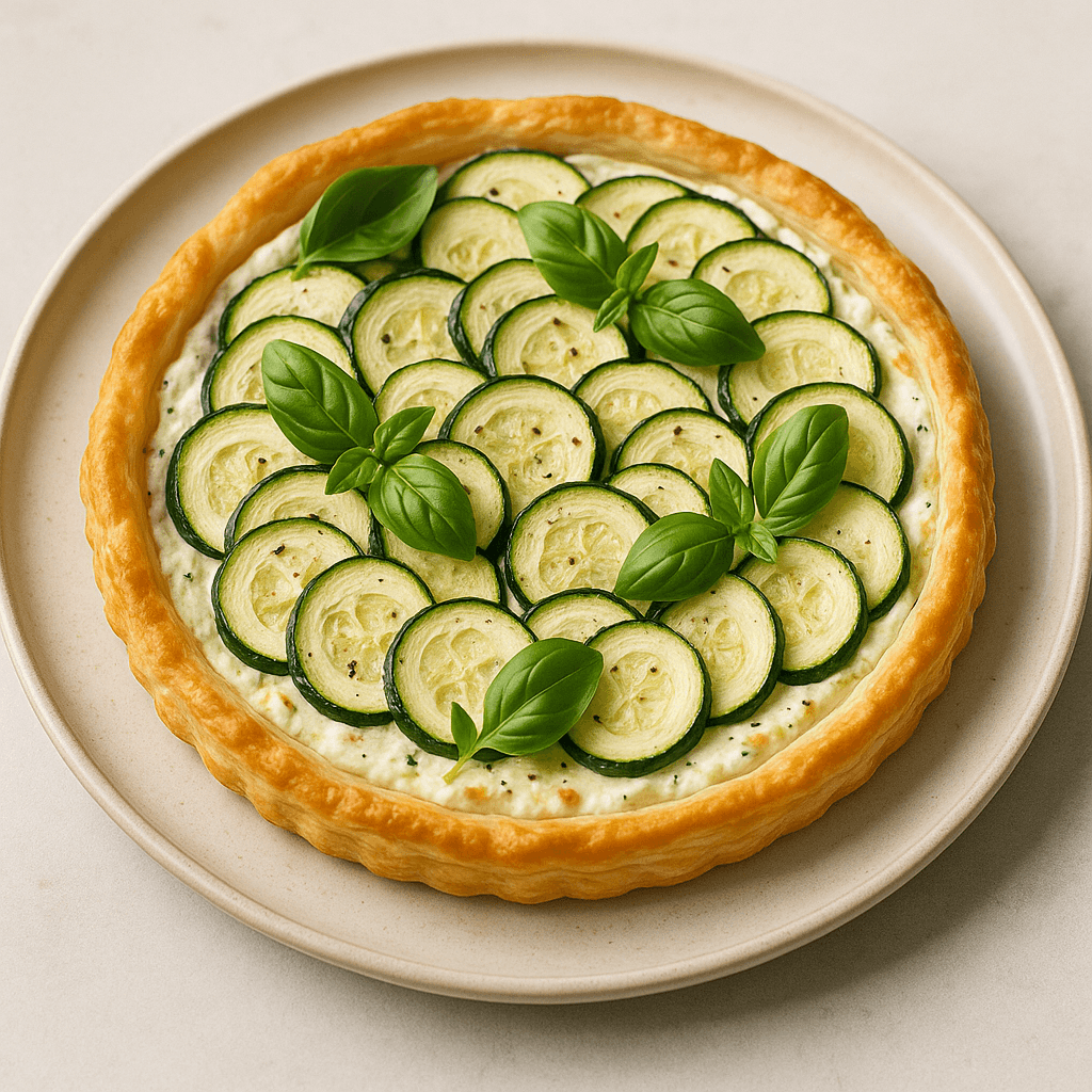 Courgette, Ricotta and Basil Tart