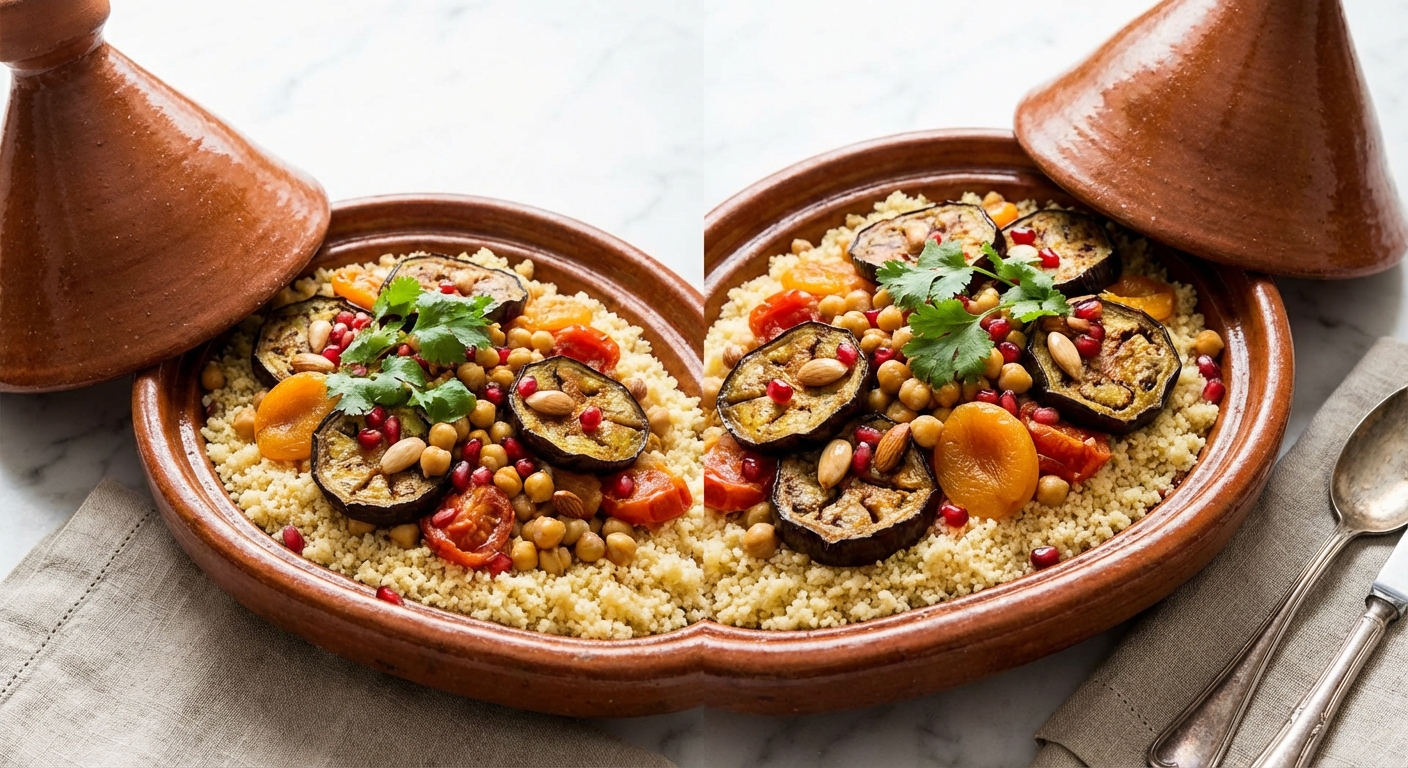 Eggplant & Chickpea Tagine with Couscous