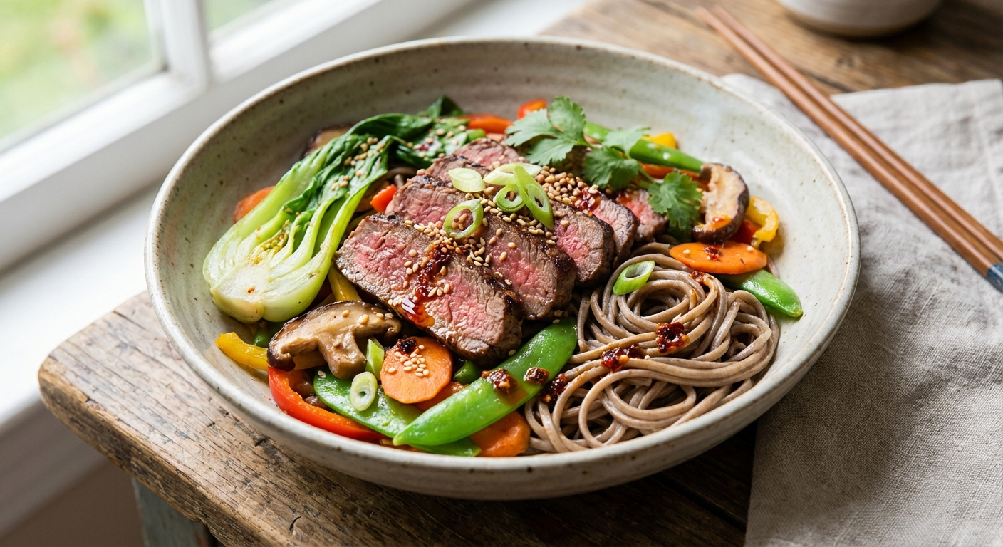 Beef & Vegetable Soba Noodle Stir-Fry