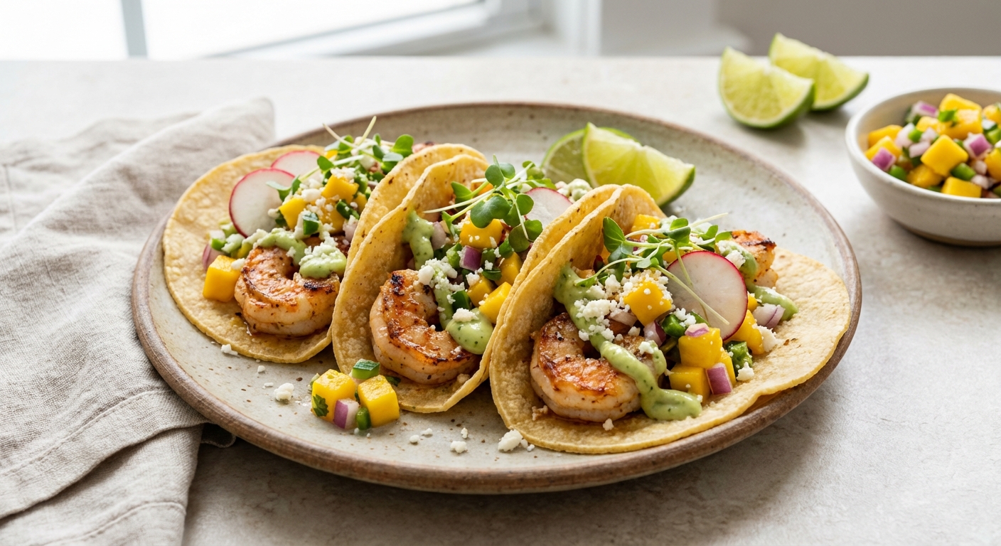 Shrimp Tacos with Mango Salsa