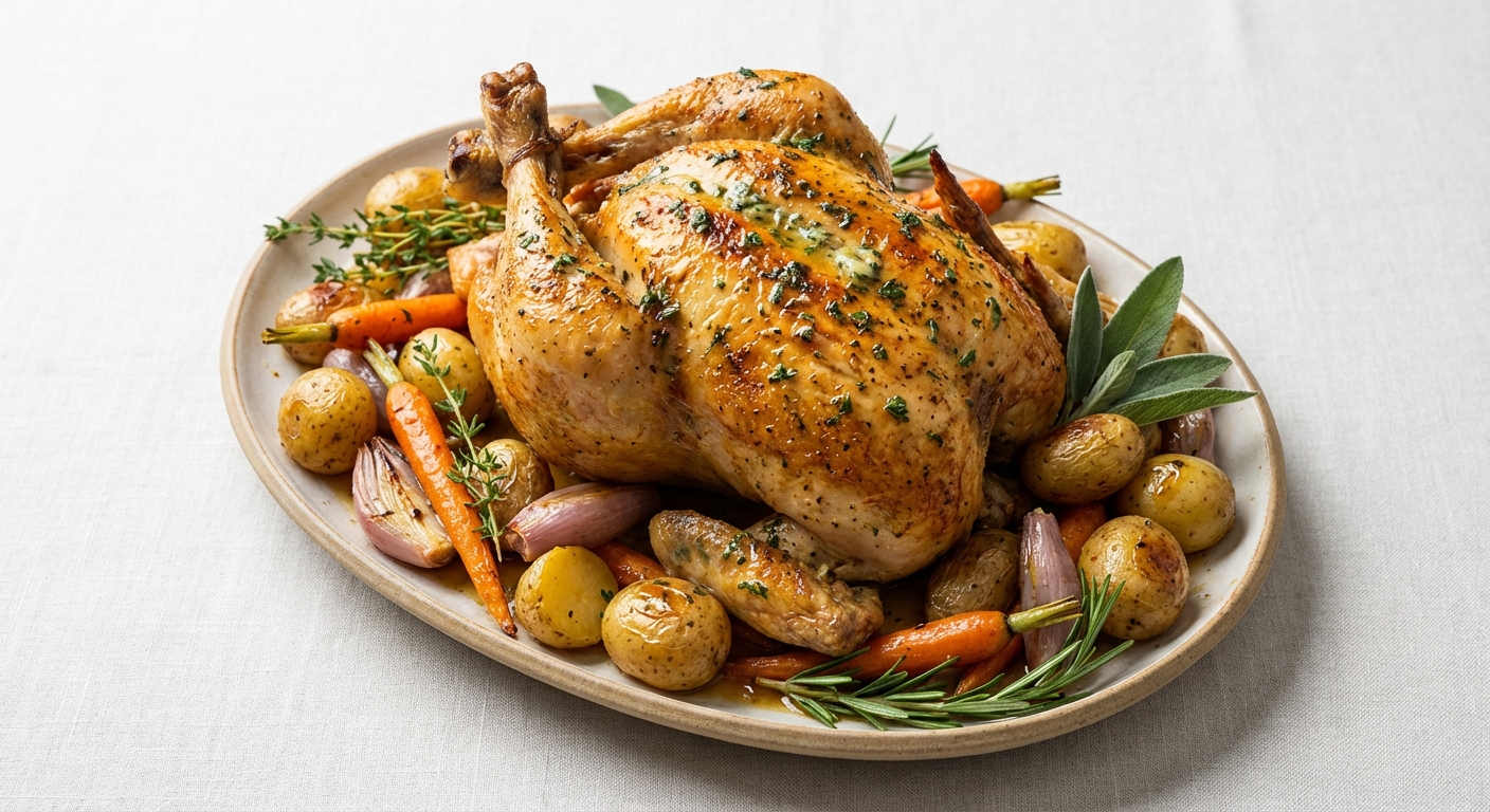 Herb Roasted Chicken with Crispy Potatoes