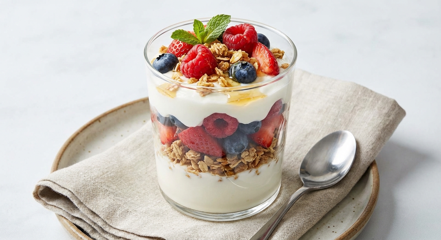 Greek Yogurt Berry Parfait with Nut-Free Oat Granola