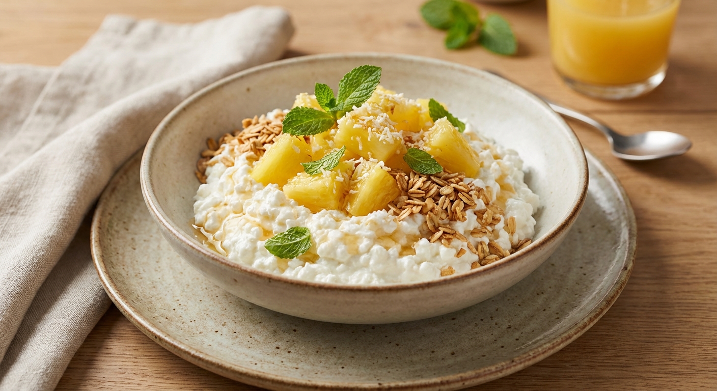 Cottage Cheese Bowl with Pineapple & Toasted Oats