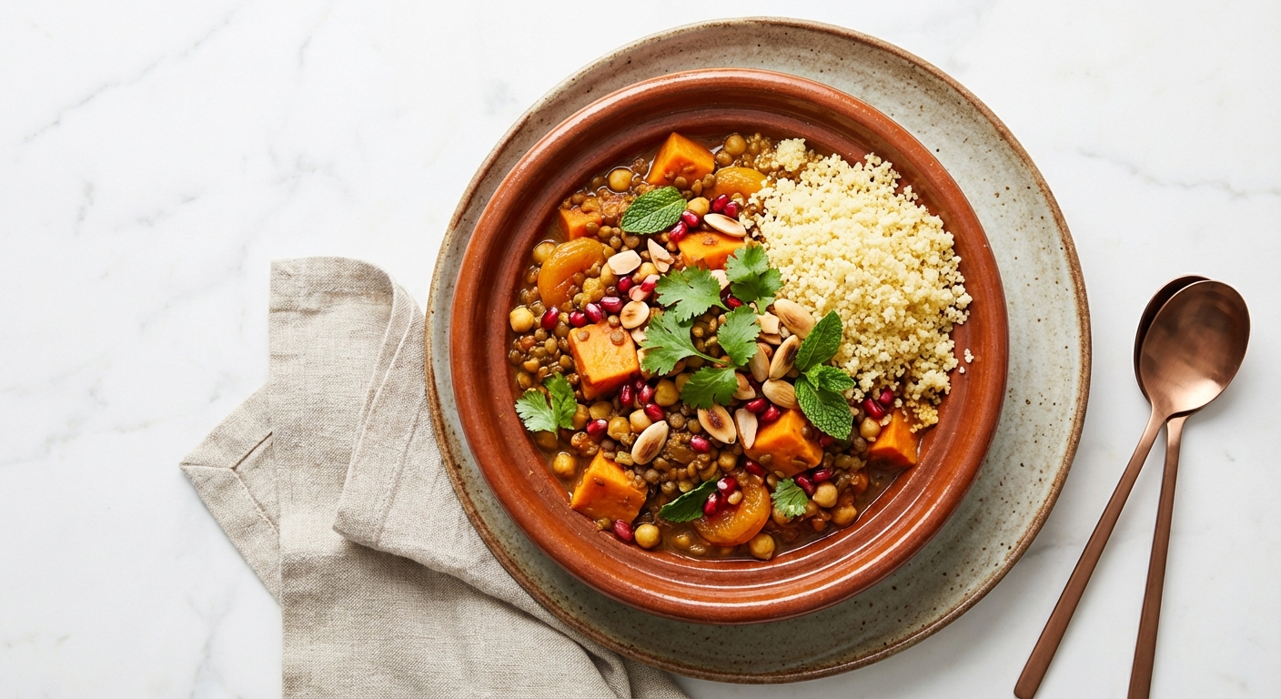 Lentil & Sweet Potato Tagine with Couscous