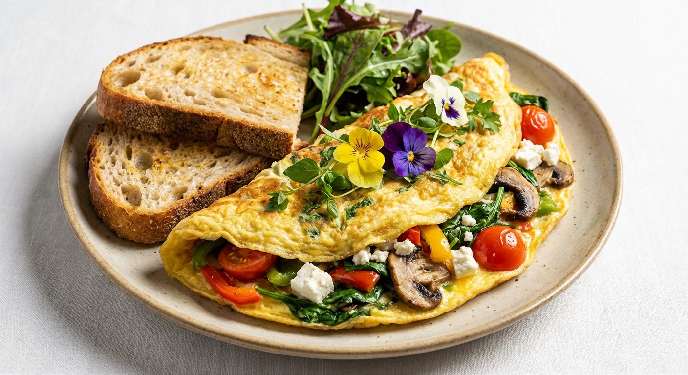 Vegetable Omelette with Toast