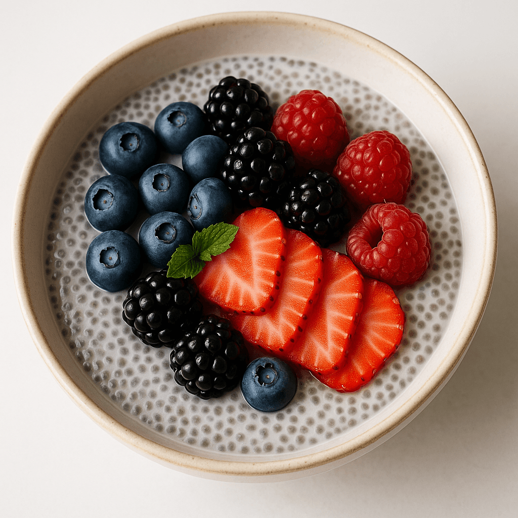 Chia Seed Pudding with Mixed Berries