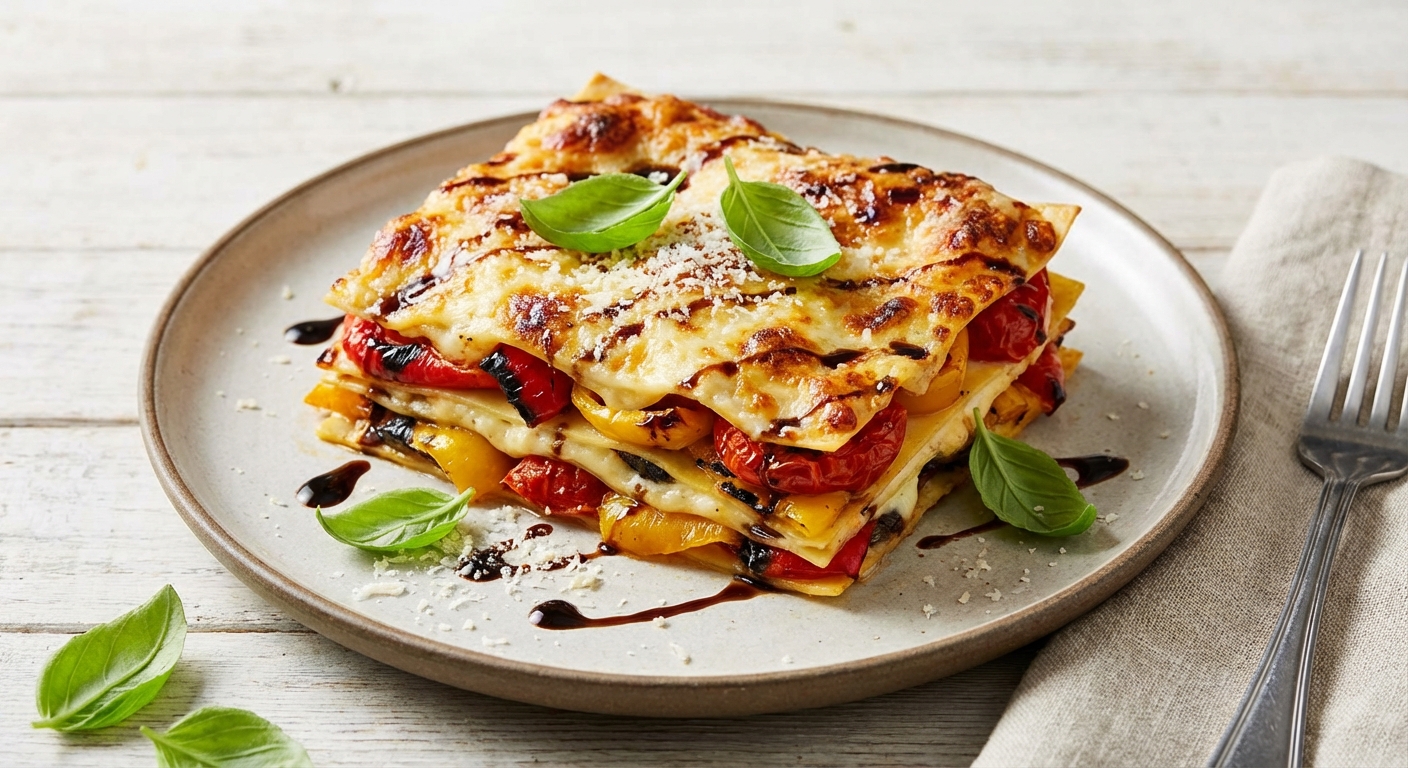 Lasagna Lasagna — Roasted Pepper & Tomato Lasagna with Creamy Béchamel