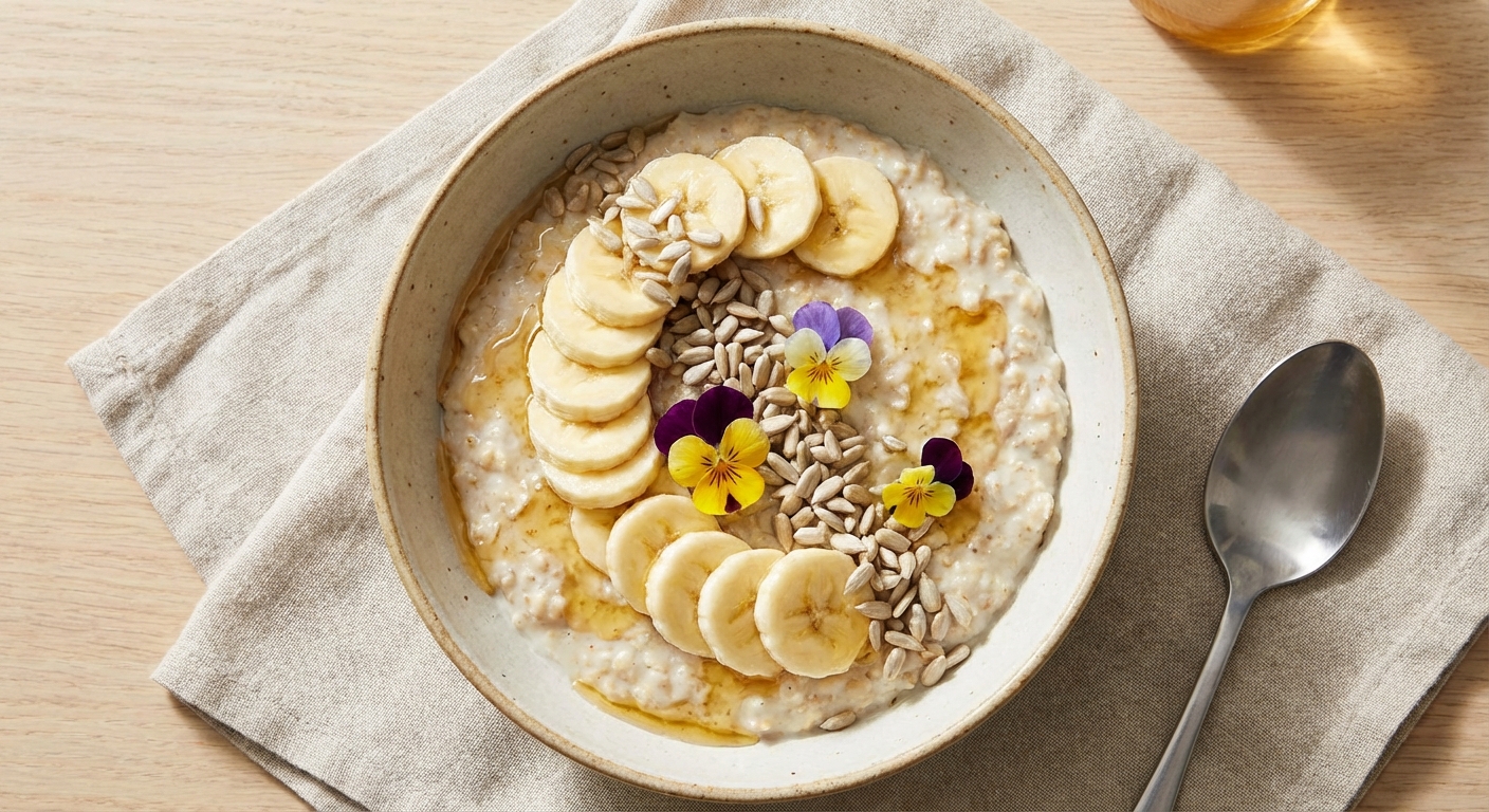Oatmeal with Banana & Sunflower Seeds (Nut-Free)