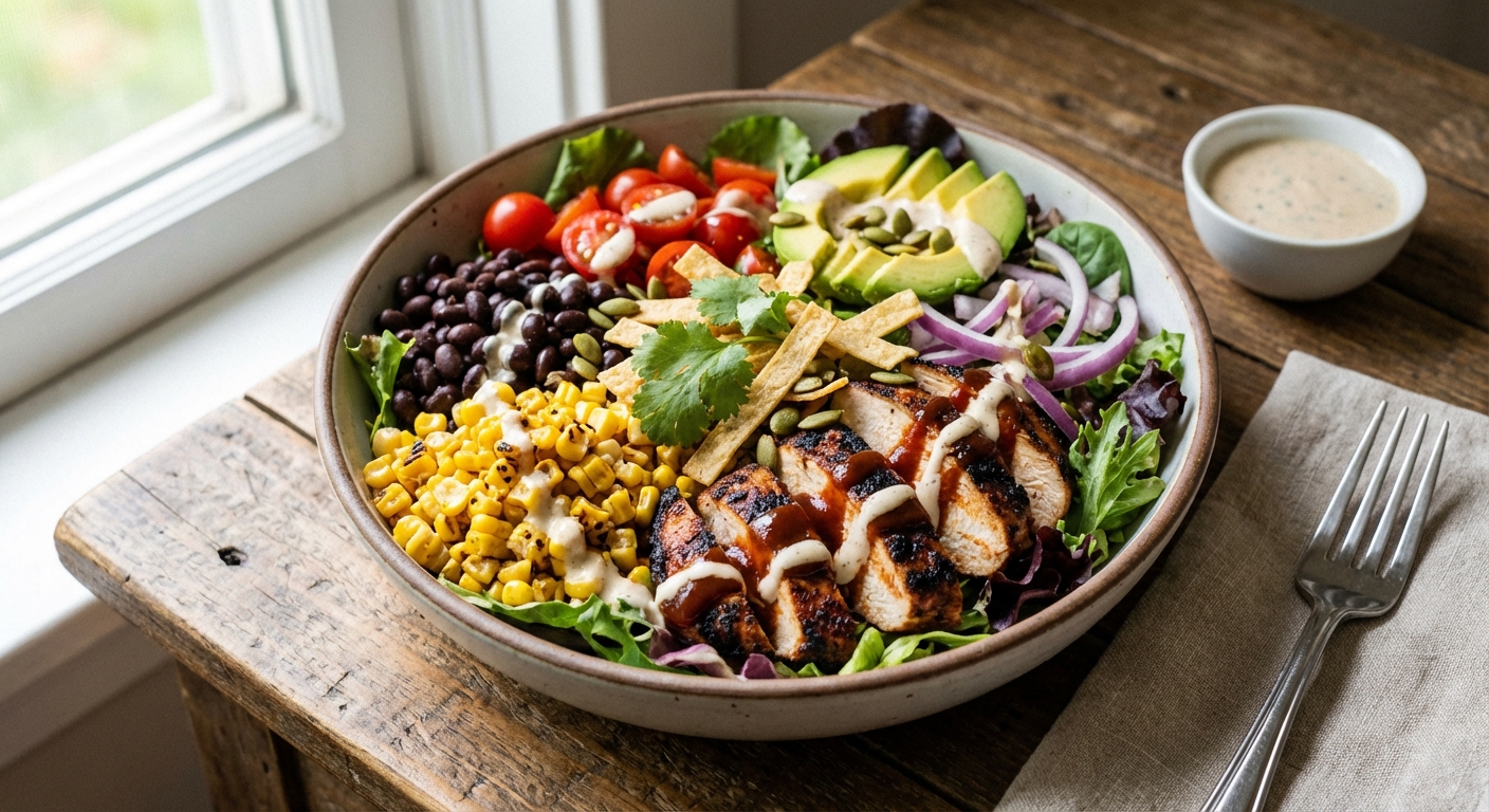 BBQ Chicken Salad with Corn & Black Beans