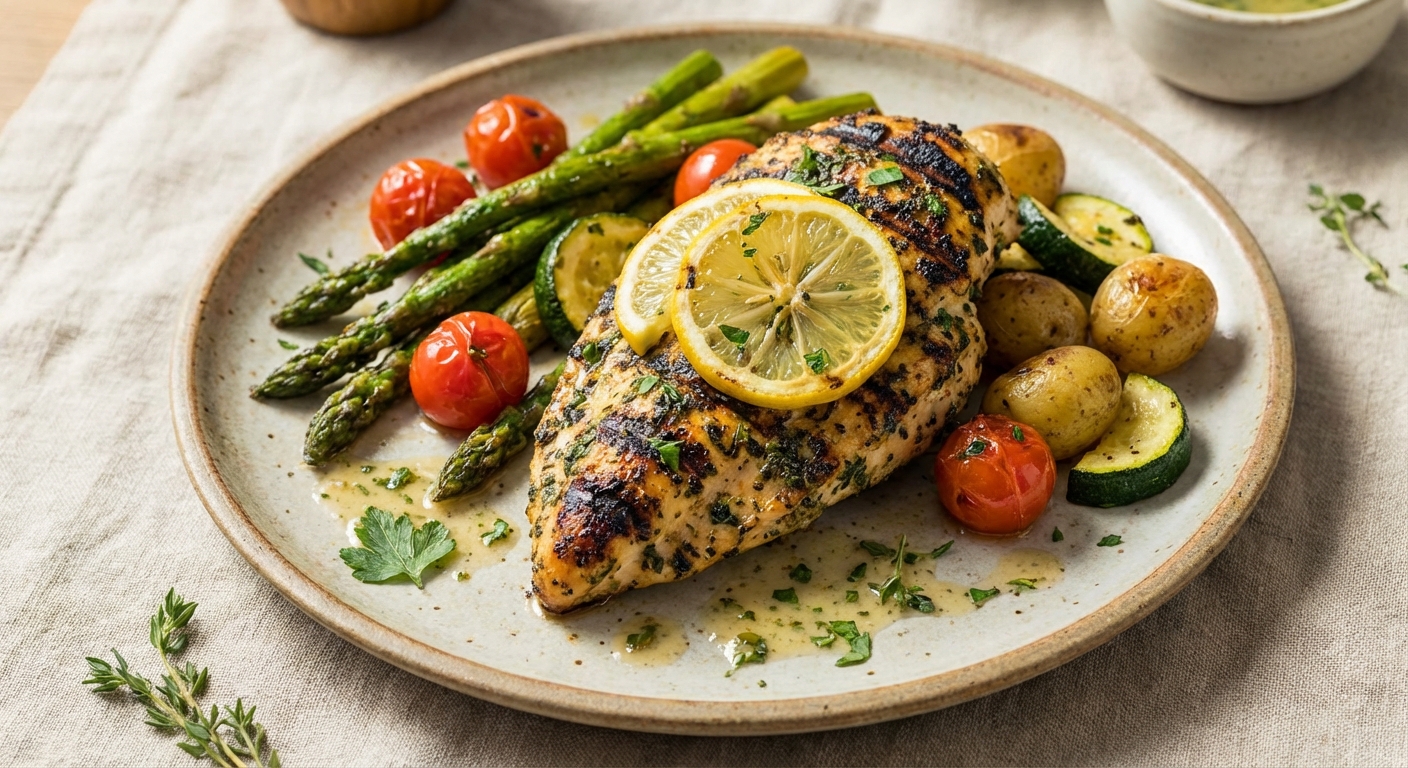 Grilled Lemon Herb Chicken with Vegetables