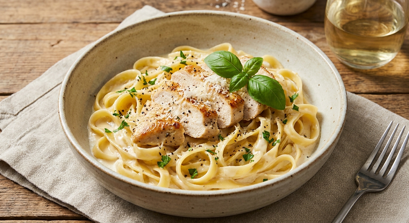 Silky Creamy Chicken Fettuccine (Italian-American)