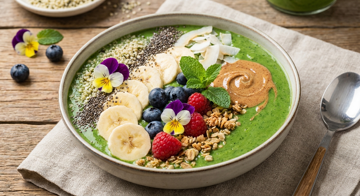Banana Spinach Smoothie Bowl