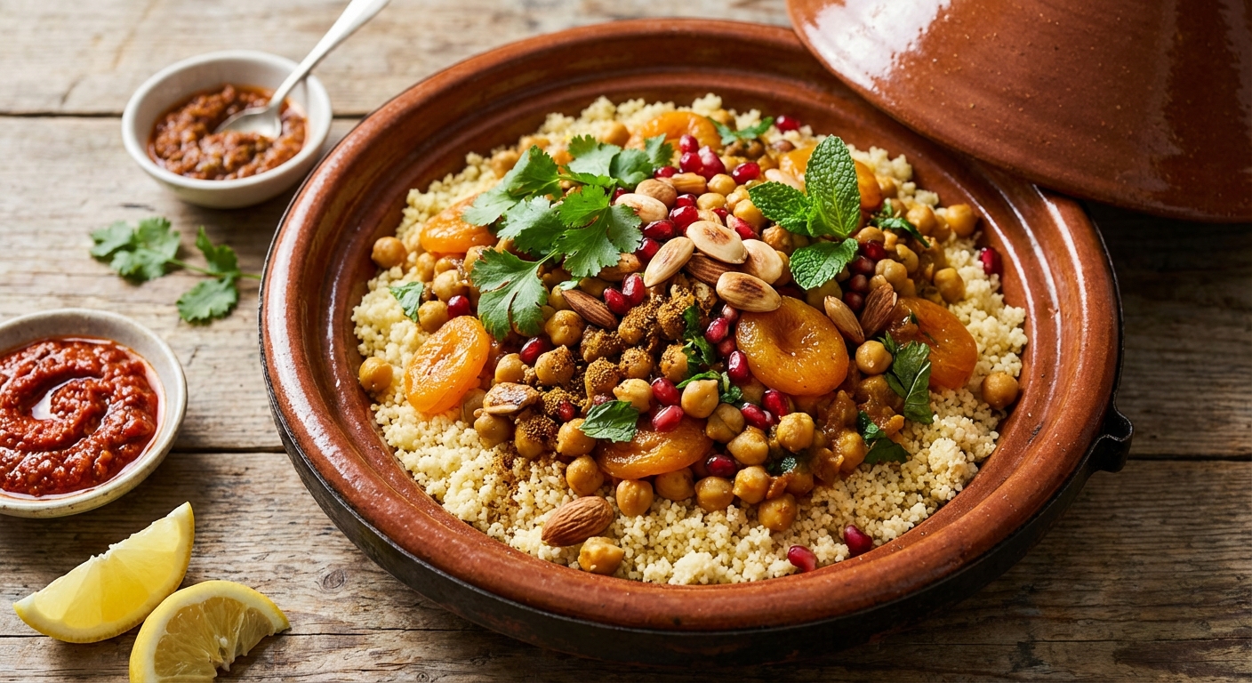 Moroccan Chickpea & Apricot Tagine with Couscous