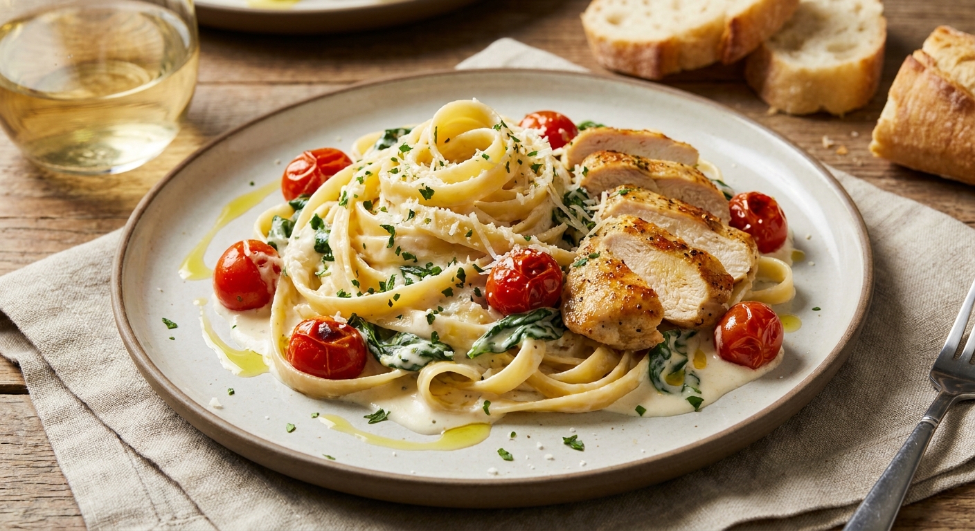 Creamy Italian-American Chicken Fettuccine