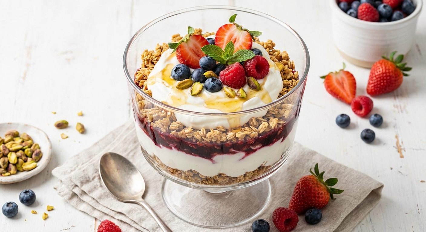 Greek Yogurt Parfait with Berries & Granola