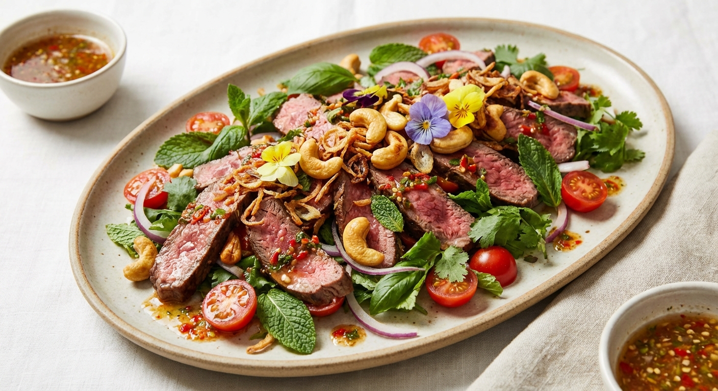 Thai-Style Beef Salad with Herbs & Toasted Cashews