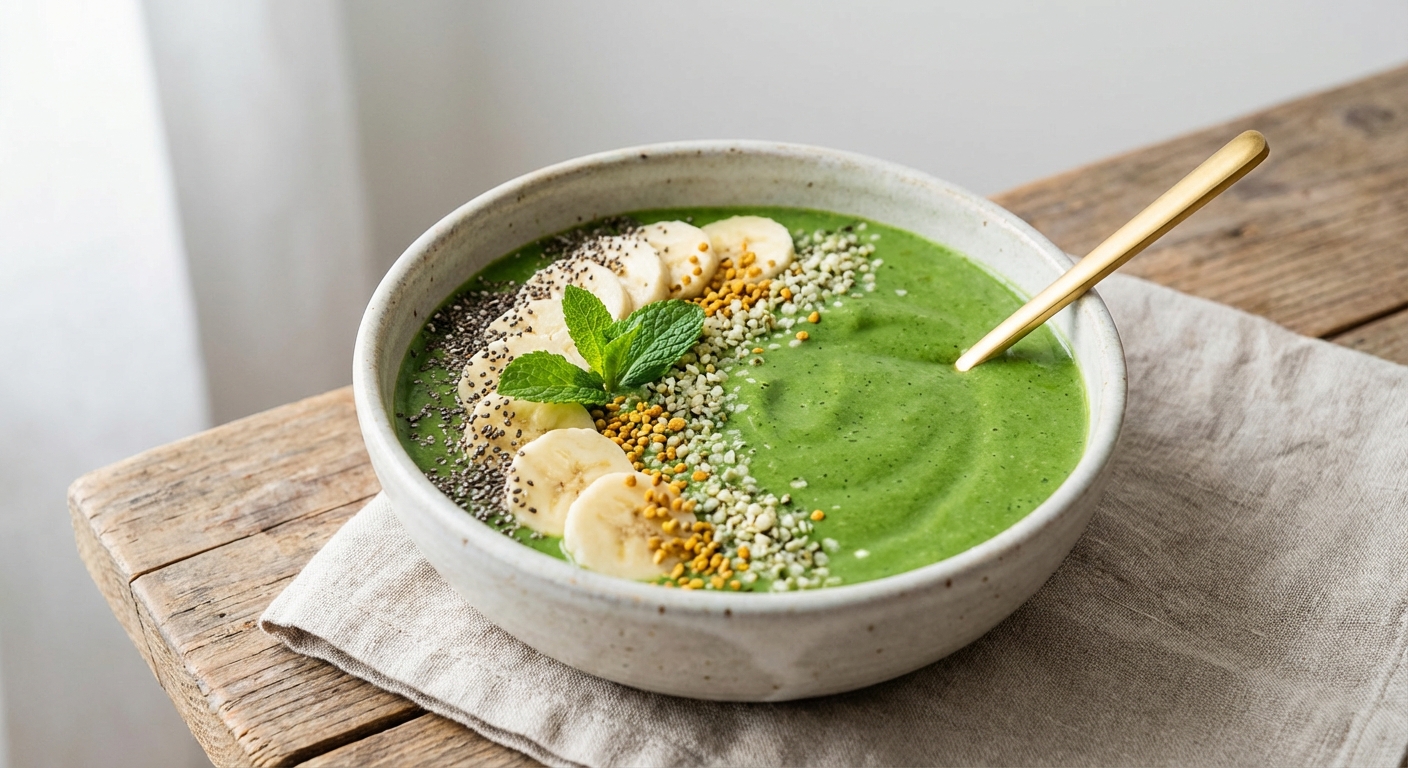 Green Smoothie with Spinach, Banana, and Protein