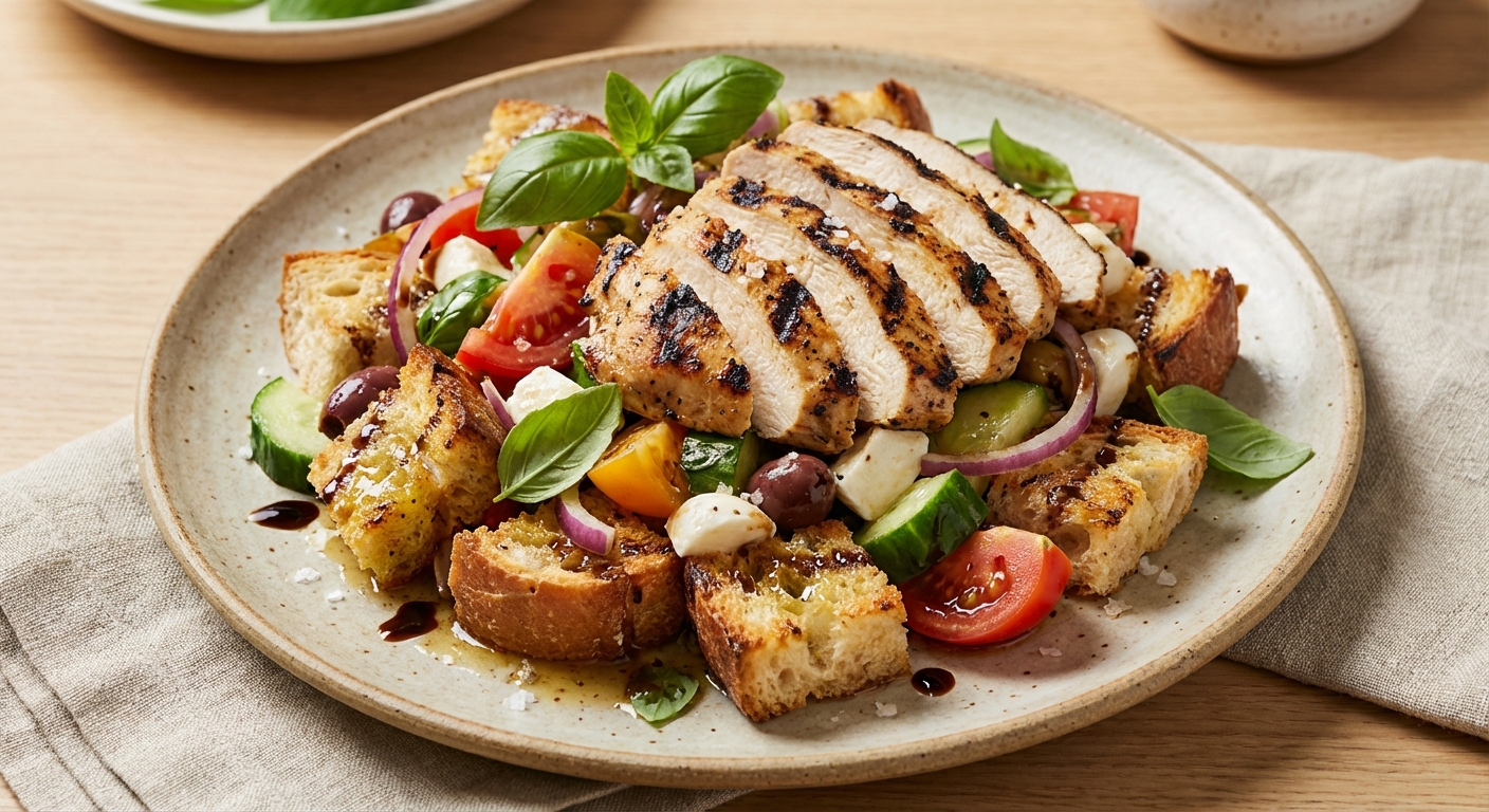 Panzanella Salad with Grilled Chicken